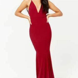 Forever 21 bodycon maxi peplum dress, S